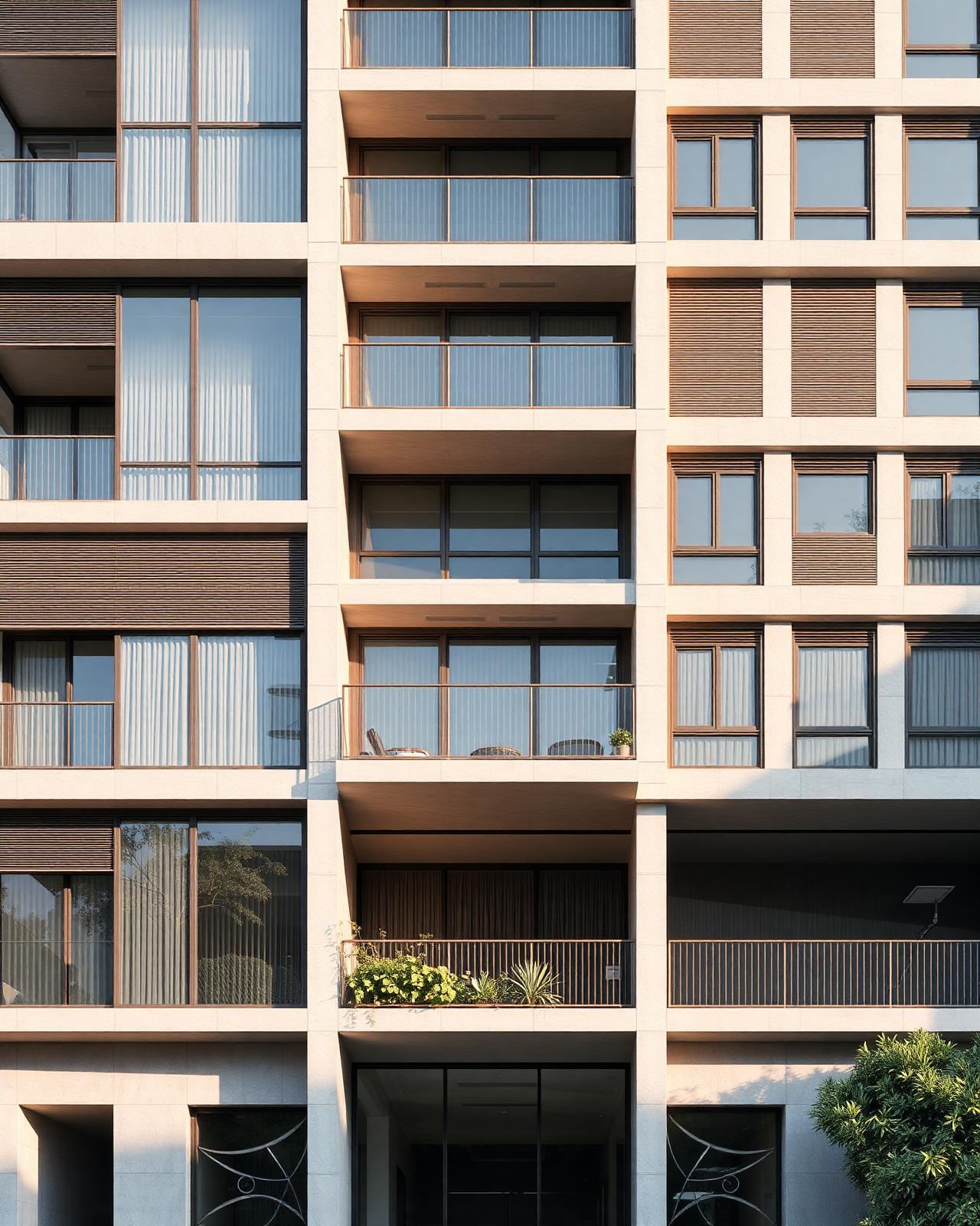 Fachada de edifício residencial contemporâneo em São Paulo